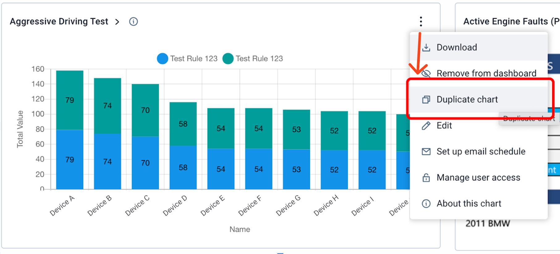 Duplicate chart option in MyGeotab